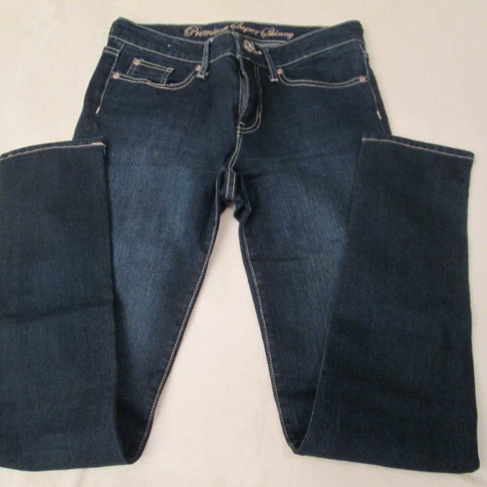 Gap Premium Super Skinny Women's Dark Blue Stretch Ankle Zip Denim Jeans Size 6